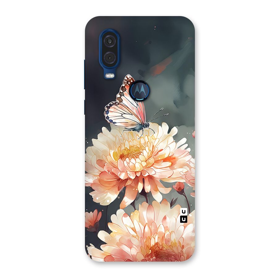 Digital Art Butterfly Flower Back Case for Motorola One Vision