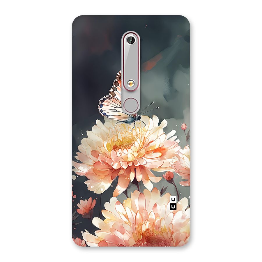 Digital Art Butterfly Flower Back Case for Nokia 6.1