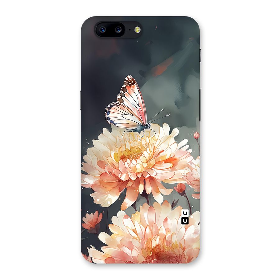 Digital Art Butterfly Flower Back Case for OnePlus 5
