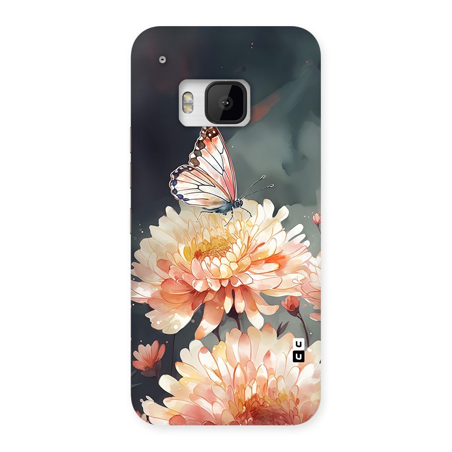 Digital Art Butterfly Flower Back Case for One M9