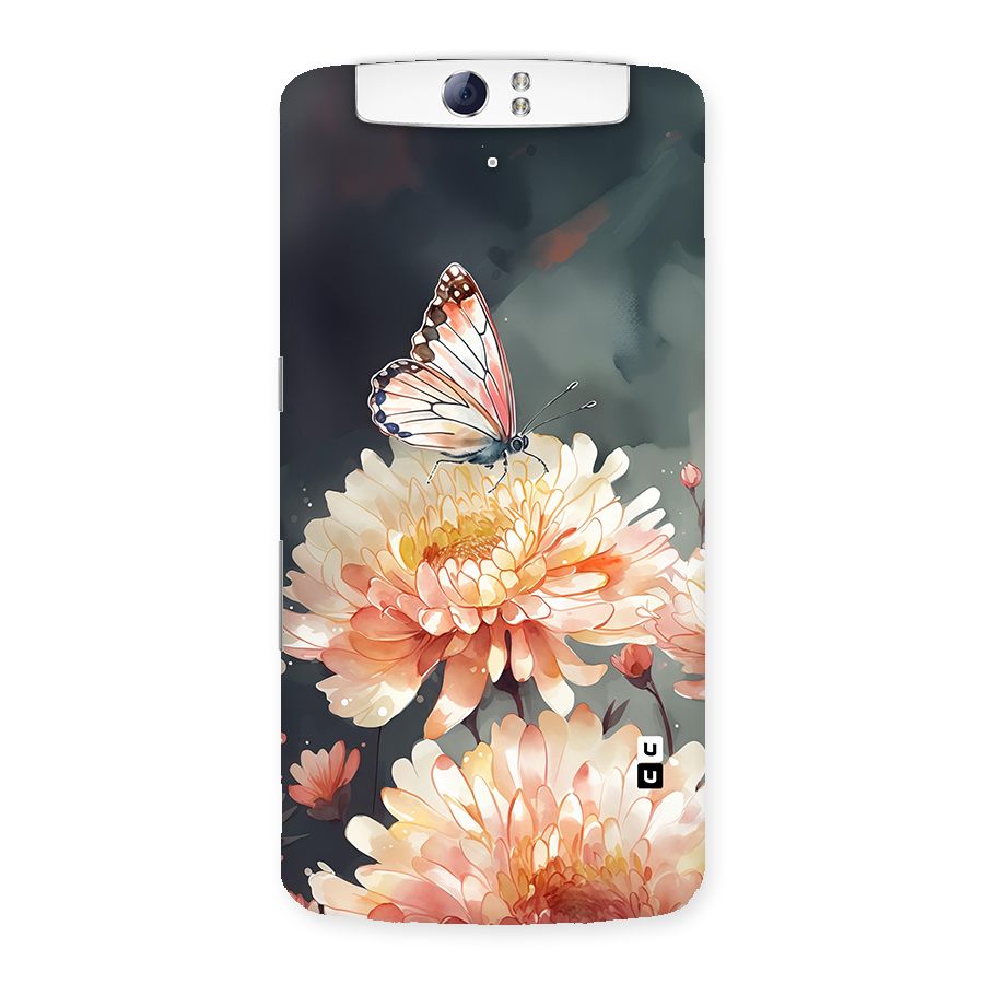 Digital Art Butterfly Flower Back Case for Oppo N1
