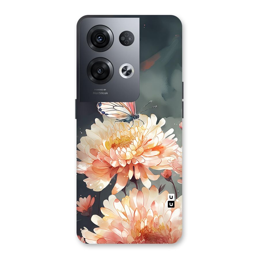 Digital Art Butterfly Flower Back Case for Oppo Reno8 Pro 5G