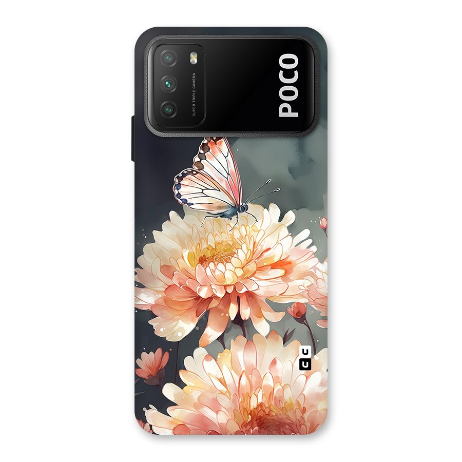Digital Art Butterfly Flower Back Case for Poco M3