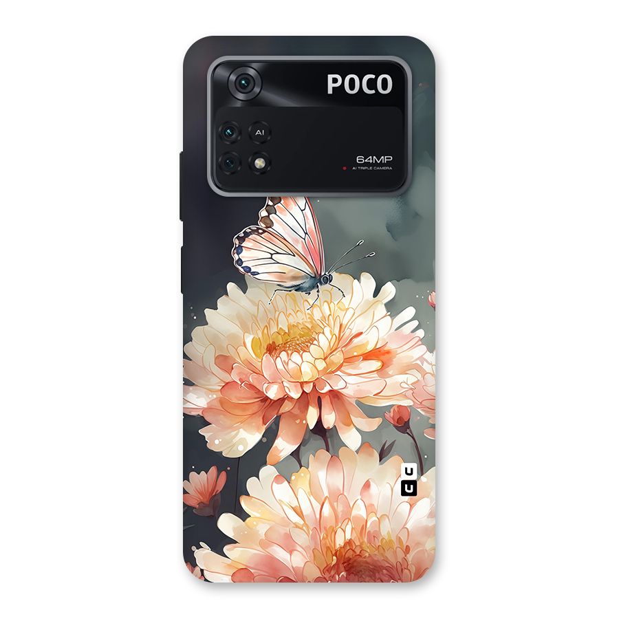 Digital Art Butterfly Flower Back Case for Poco M4 Pro 4G