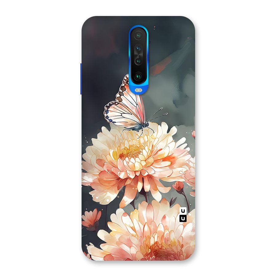 Digital Art Butterfly Flower Back Case for Poco X2