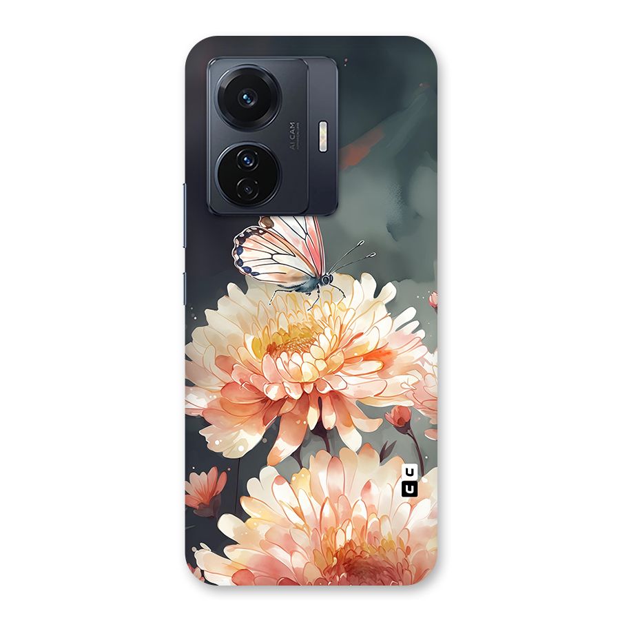 Digital Art Butterfly Flower Back Case for Vivo T1 Pro