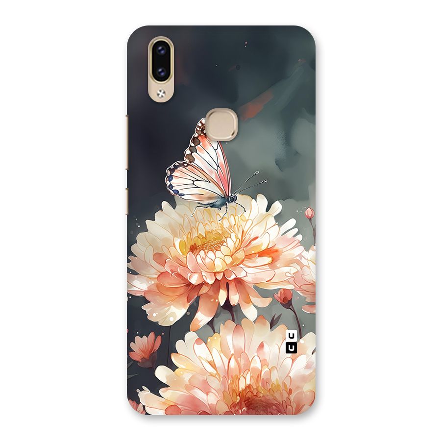 Digital Art Butterfly Flower Back Case for Vivo V9 Youth