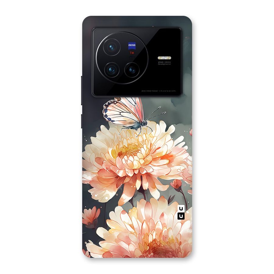 Digital Art Butterfly Flower Back Case for Vivo X80