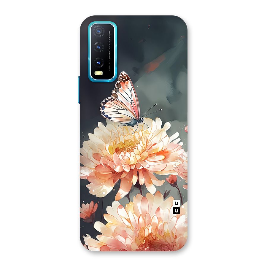 Digital Art Butterfly Flower Back Case for Vivo Y20A