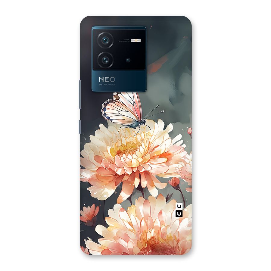 Digital Art Butterfly Flower Back Case for Vivo iQOO Neo 6 5G