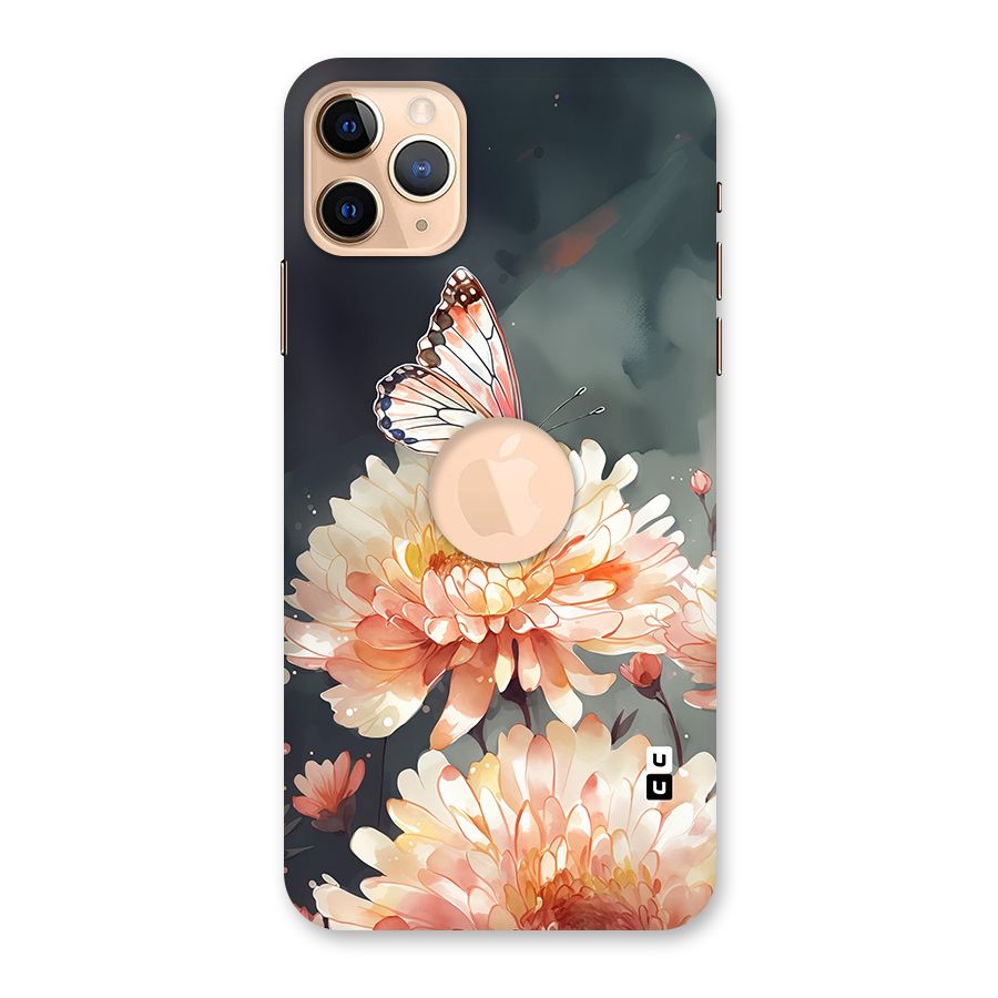 Digital Art Butterfly Flower Back Case for iPhone 11 Pro Max Logo Cut