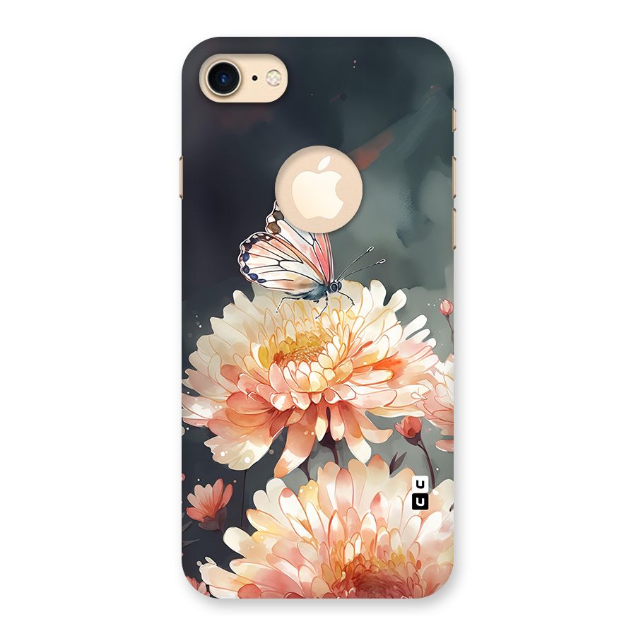 Digital Art Butterfly Flower Back Case for iPhone 7 Logo Cut