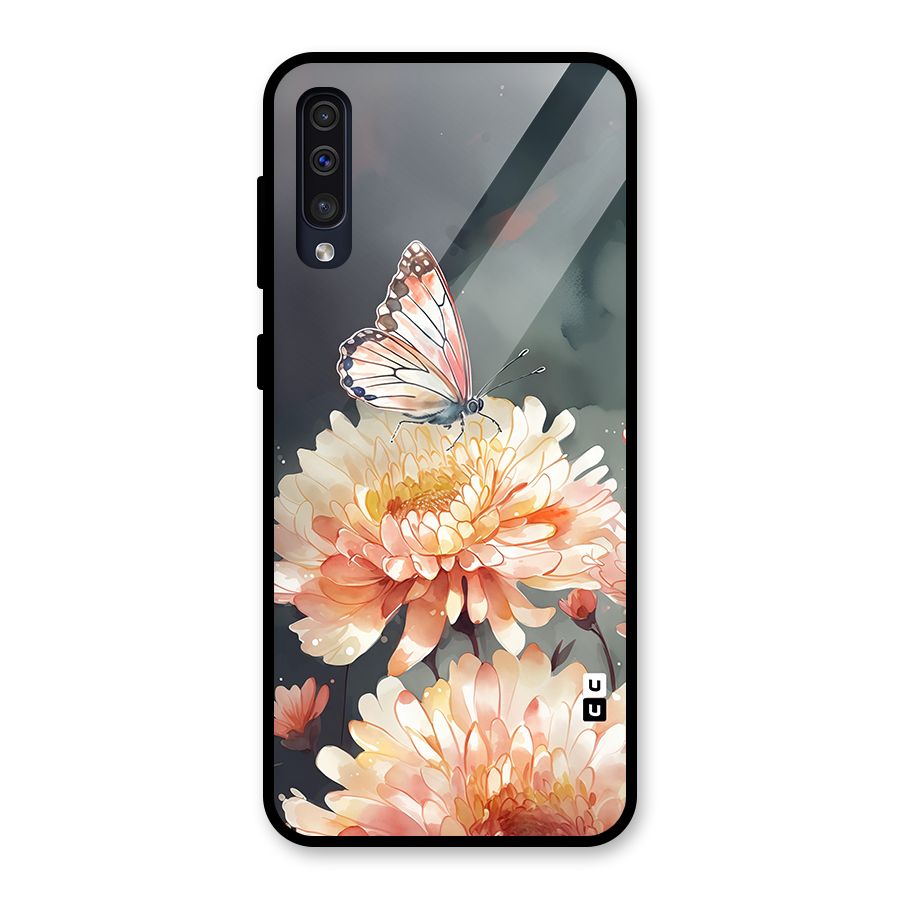 Digital Art Butterfly Flower Glass Back Case for Galaxy A30s