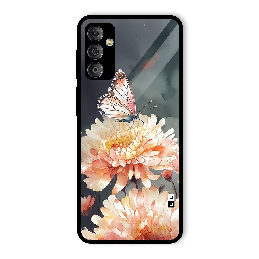 Digital Art Butterfly Flower Glass Back Case for Galaxy F23