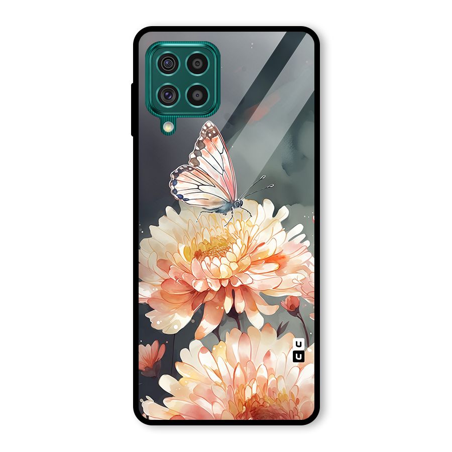 Digital Art Butterfly Flower Glass Back Case for Galaxy F62
