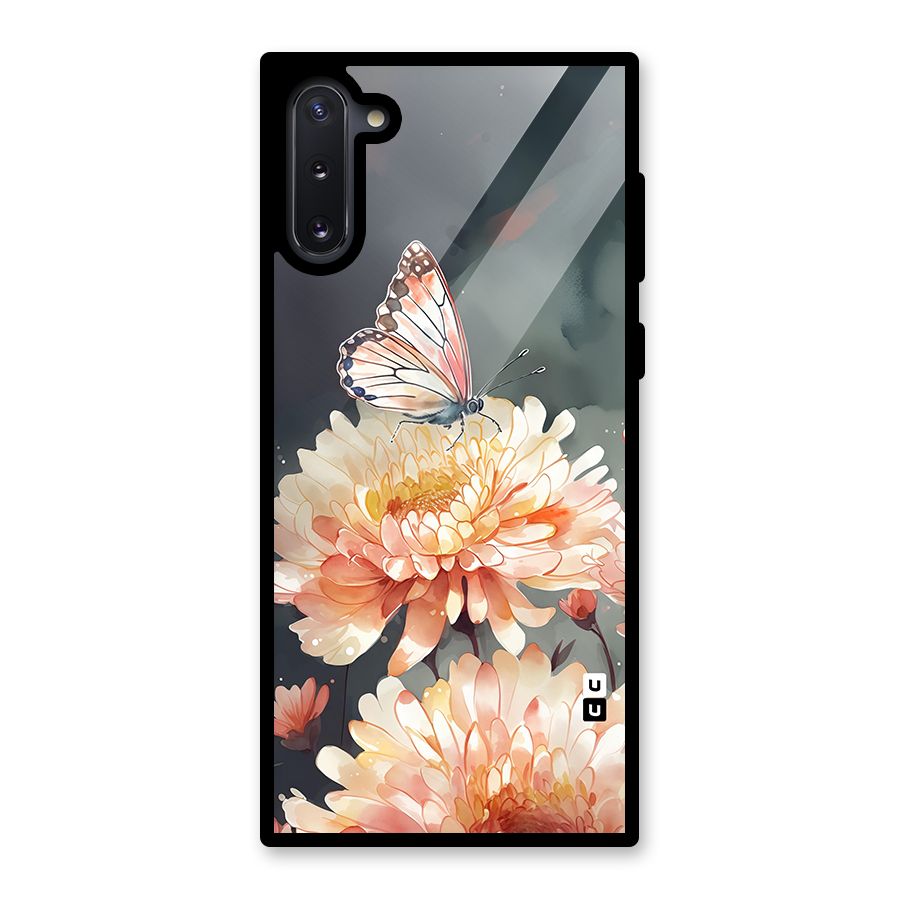 Digital Art Butterfly Flower Glass Back Case for Galaxy Note 10