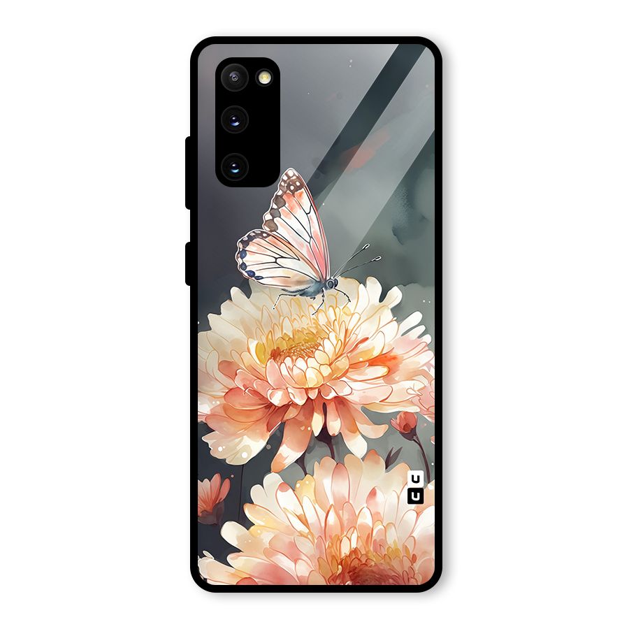 Digital Art Butterfly Flower Glass Back Case for Galaxy S20 FE
