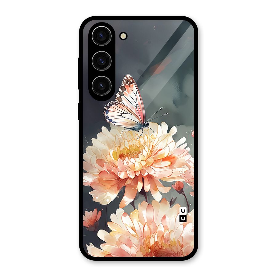 Digital Art Butterfly Flower Glass Back Case for Galaxy S23 Plus