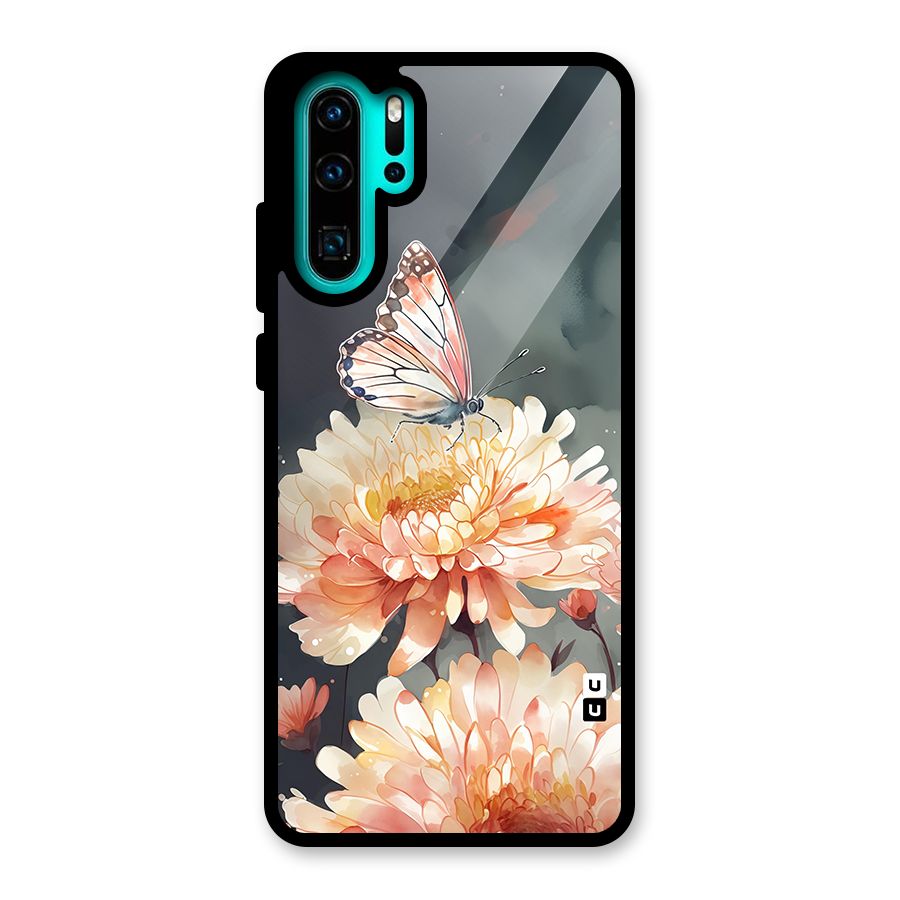 Digital Art Butterfly Flower Glass Back Case for Huawei P30 Pro
