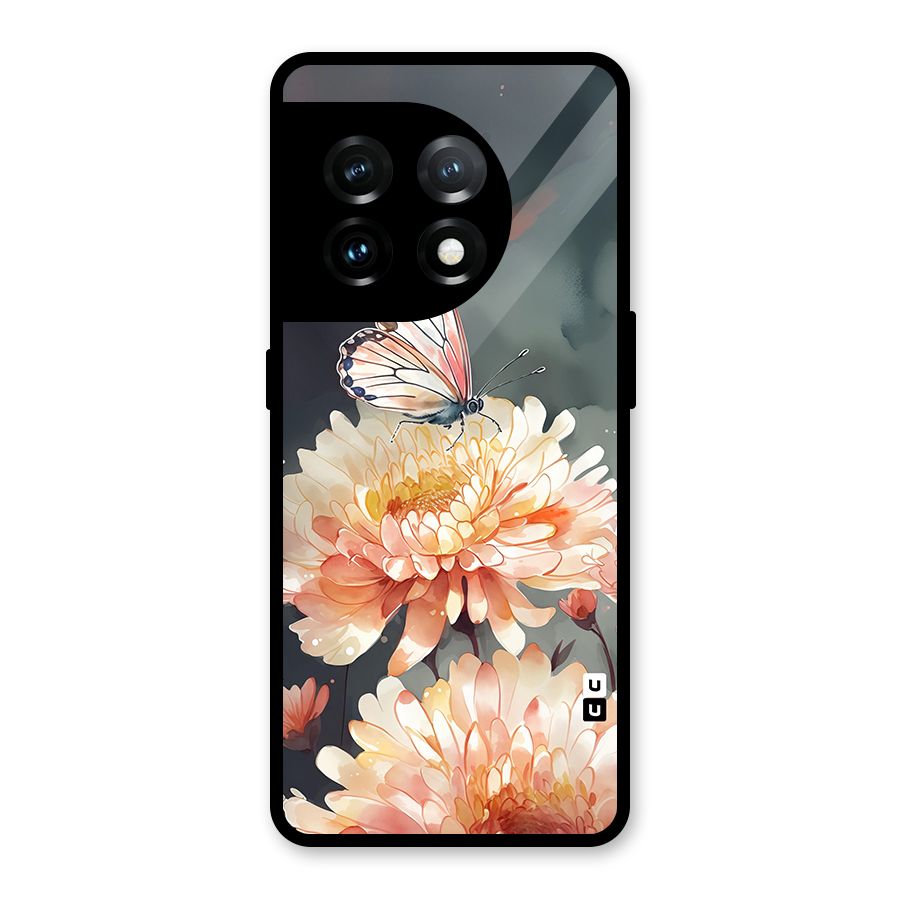 Digital Art Butterfly Flower Glass Back Case for OnePlus 11