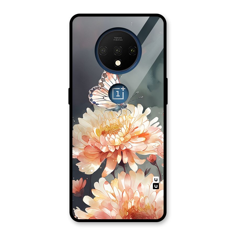 Digital Art Butterfly Flower Glass Back Case for OnePlus 7T