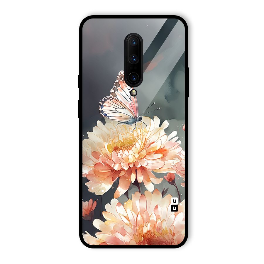 Digital Art Butterfly Flower Glass Back Case for OnePlus 7 Pro