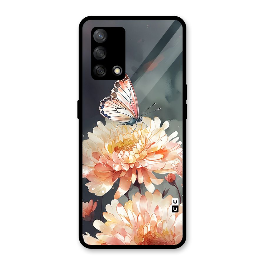 Digital Art Butterfly Flower Glass Back Case for Oppo F19