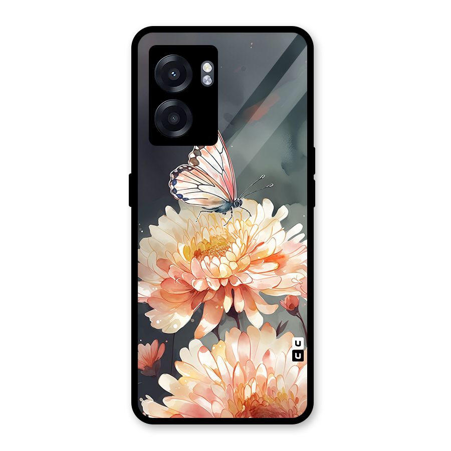 Digital Art Butterfly Flower Glass Back Case for Oppo K10 (5G)