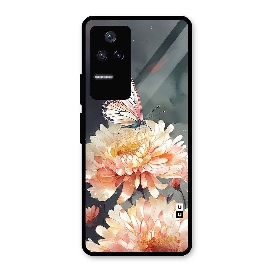 Digital Art Butterfly Flower Glass Back Case for Poco F4 5G