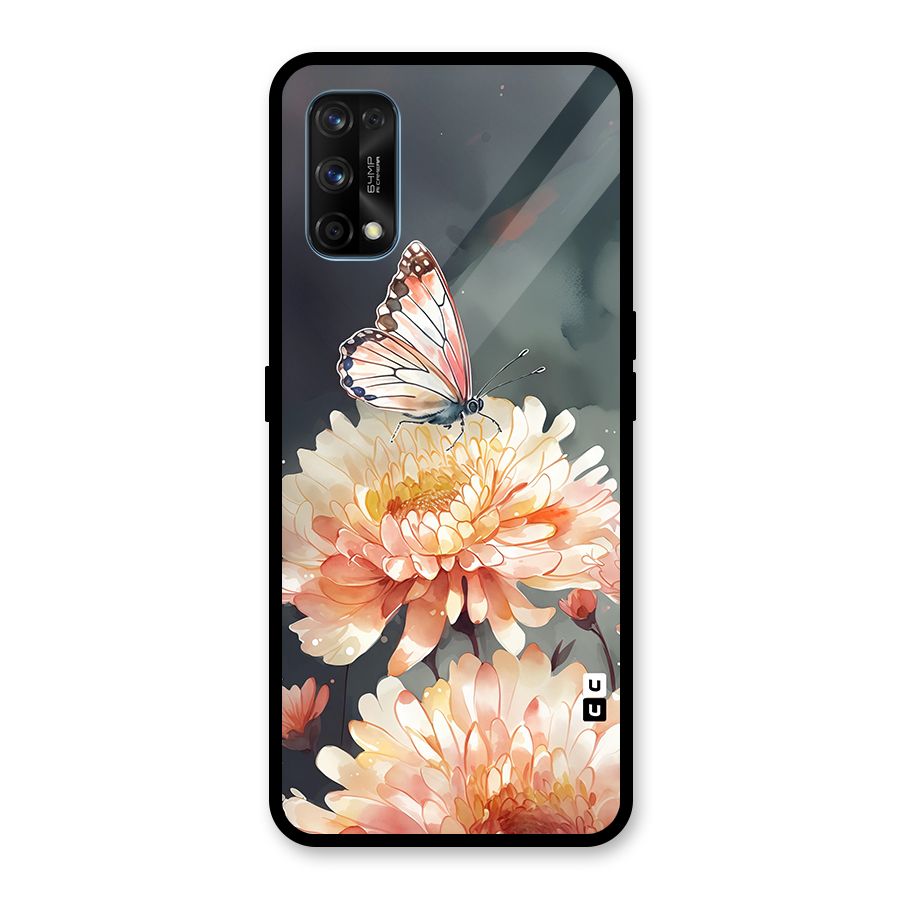 Digital Art Butterfly Flower Glass Back Case for Realme 7 Pro