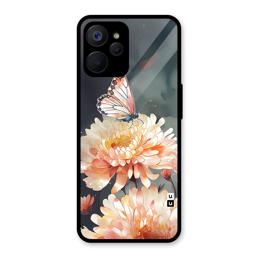 Digital Art Butterfly Flower Glass Back Case for Realme 9i 5G