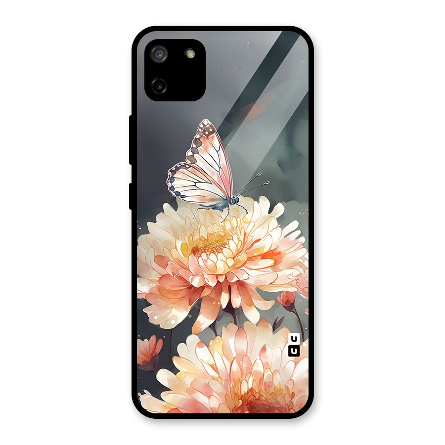 Digital Art Butterfly Flower Glass Back Case for Realme C11
