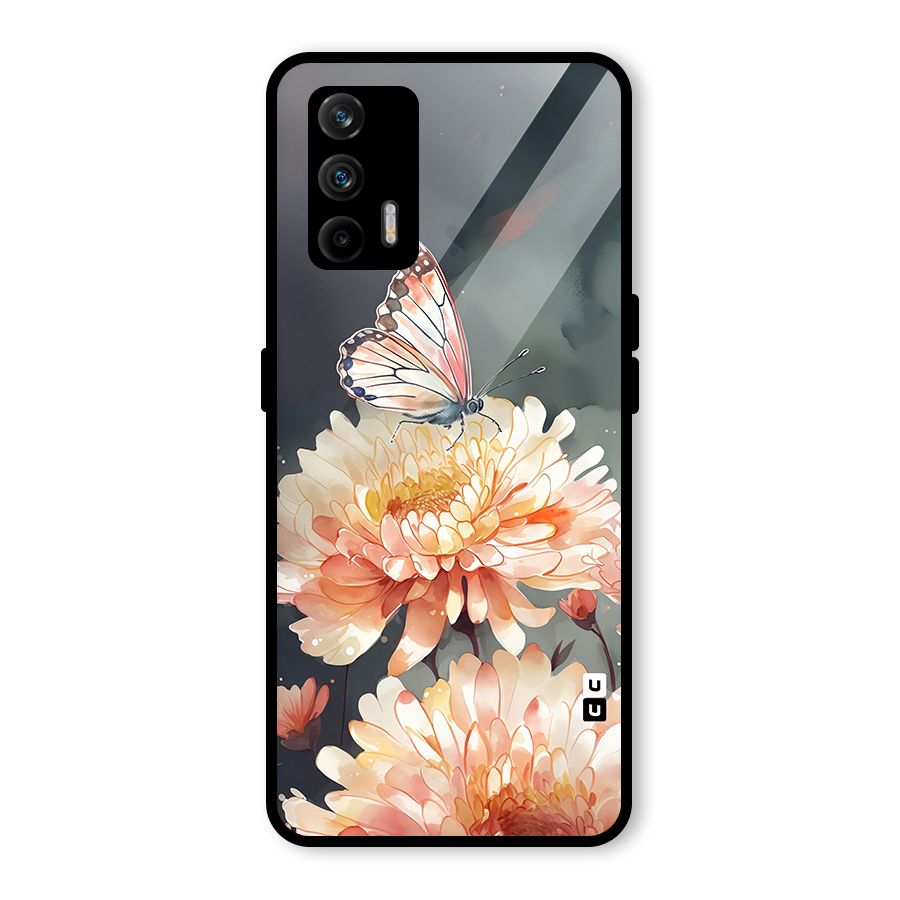 Digital Art Butterfly Flower Glass Back Case for Realme GT 5G