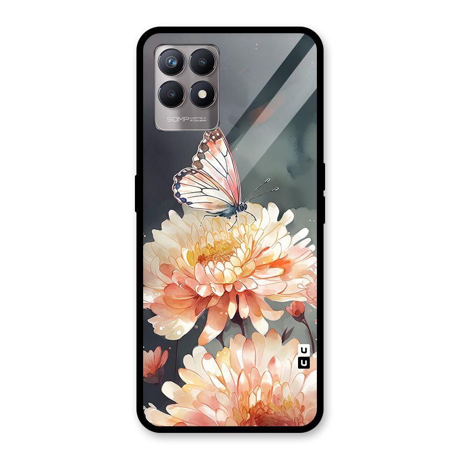 Digital Art Butterfly Flower Glass Back Case for Realme Narzo 50