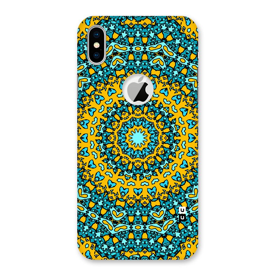 Digital Mandala Art Back Case for iPhone X Logo Cut