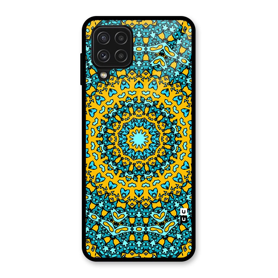 Digital Mandala Art Glass Back Case for Galaxy A22 4G
