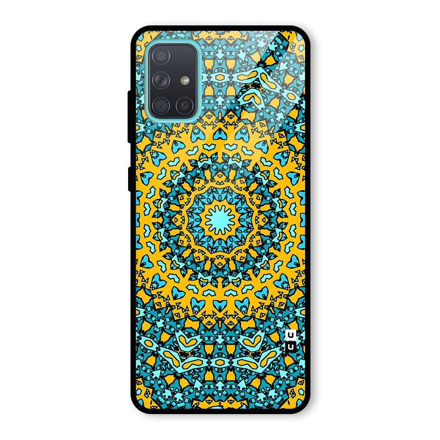 Digital Mandala Art Glass Back Case for Galaxy A71