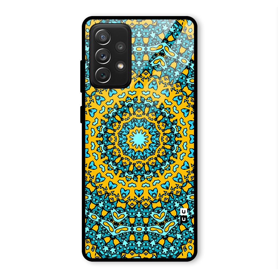 Digital Mandala Art Glass Back Case for Galaxy A72