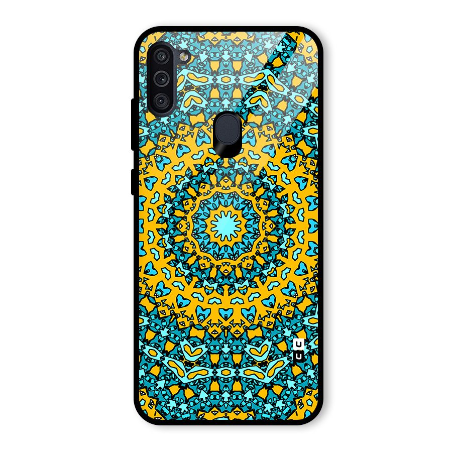 Digital Mandala Art Glass Back Case for Galaxy M11