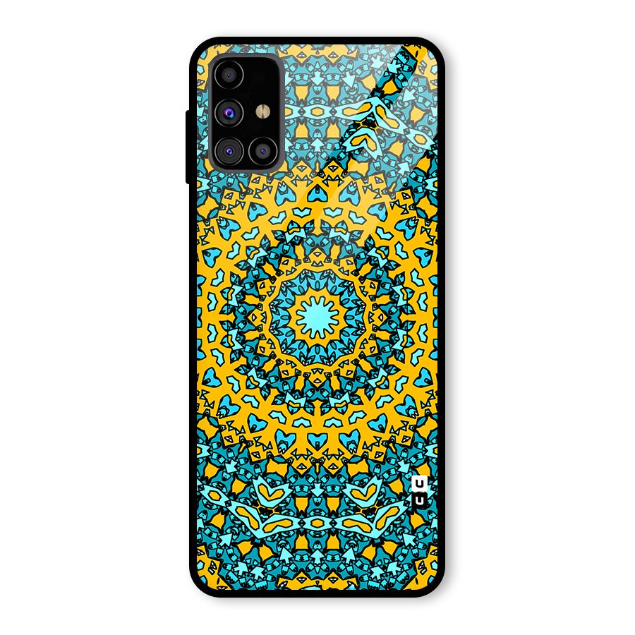 Digital Mandala Art Glass Back Case for Galaxy M31s