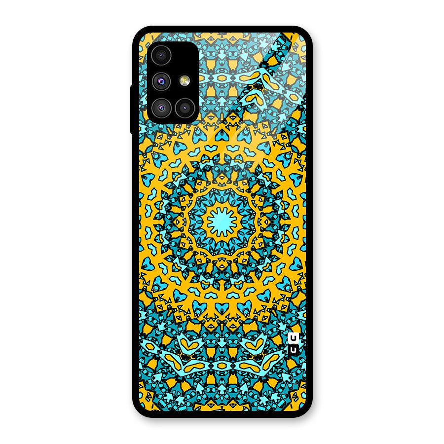 Digital Mandala Art Glass Back Case for Galaxy M51