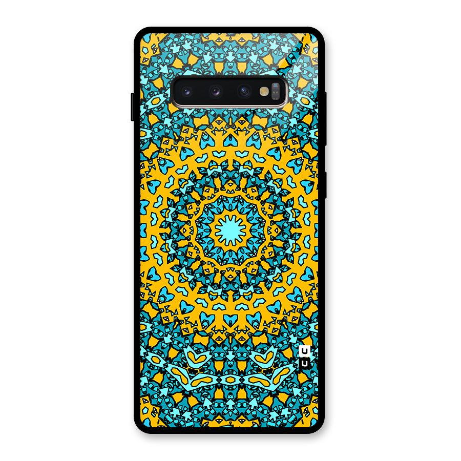 Digital Mandala Art Glass Back Case for Galaxy S10 Plus