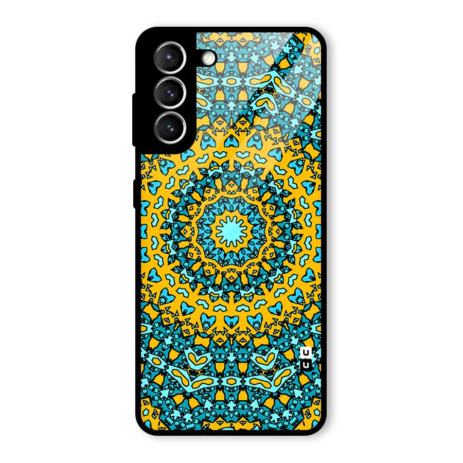 Digital Mandala Art Glass Back Case for Galaxy S21 5G