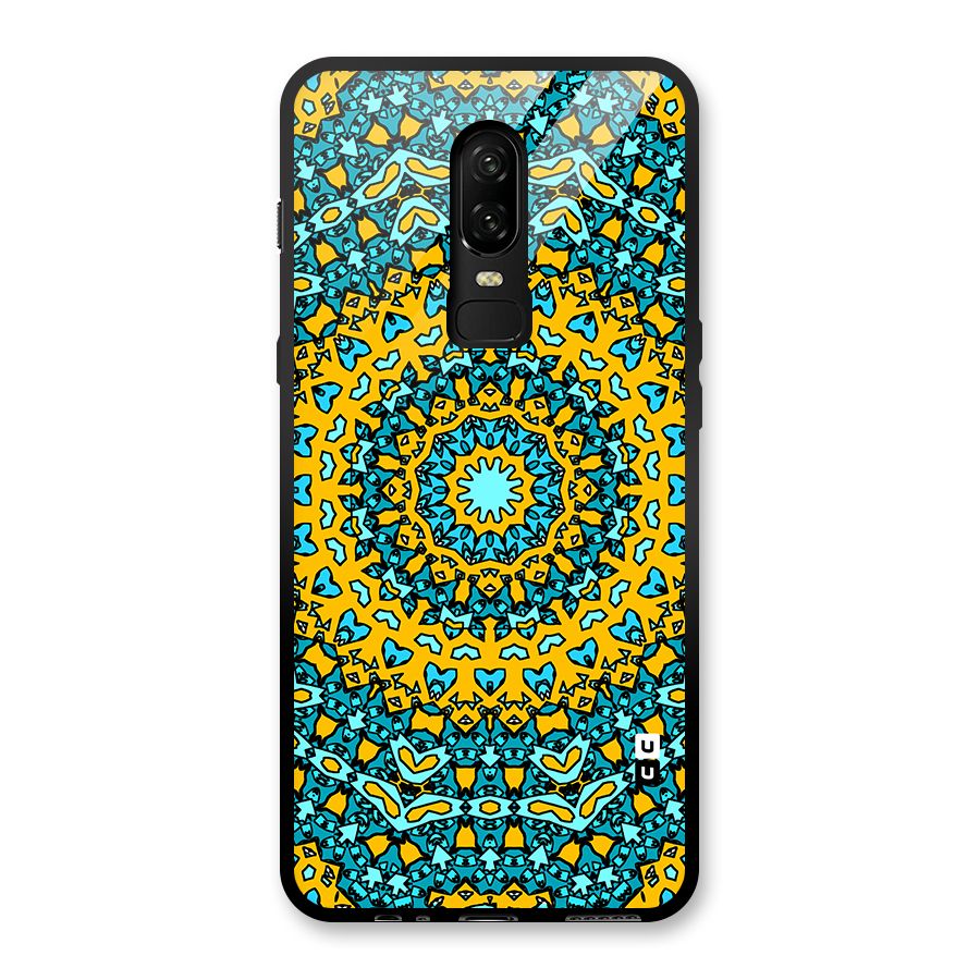Digital Mandala Art Glass Back Case for OnePlus 6