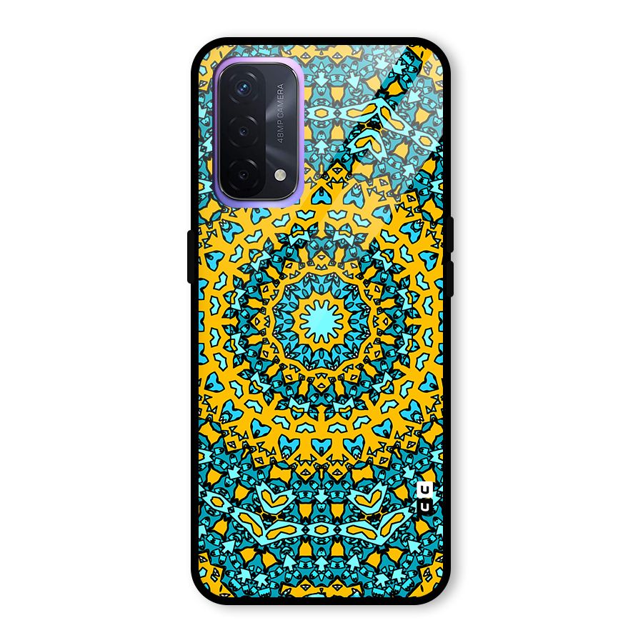 Digital Mandala Art Glass Back Case for Oppo A74 5G