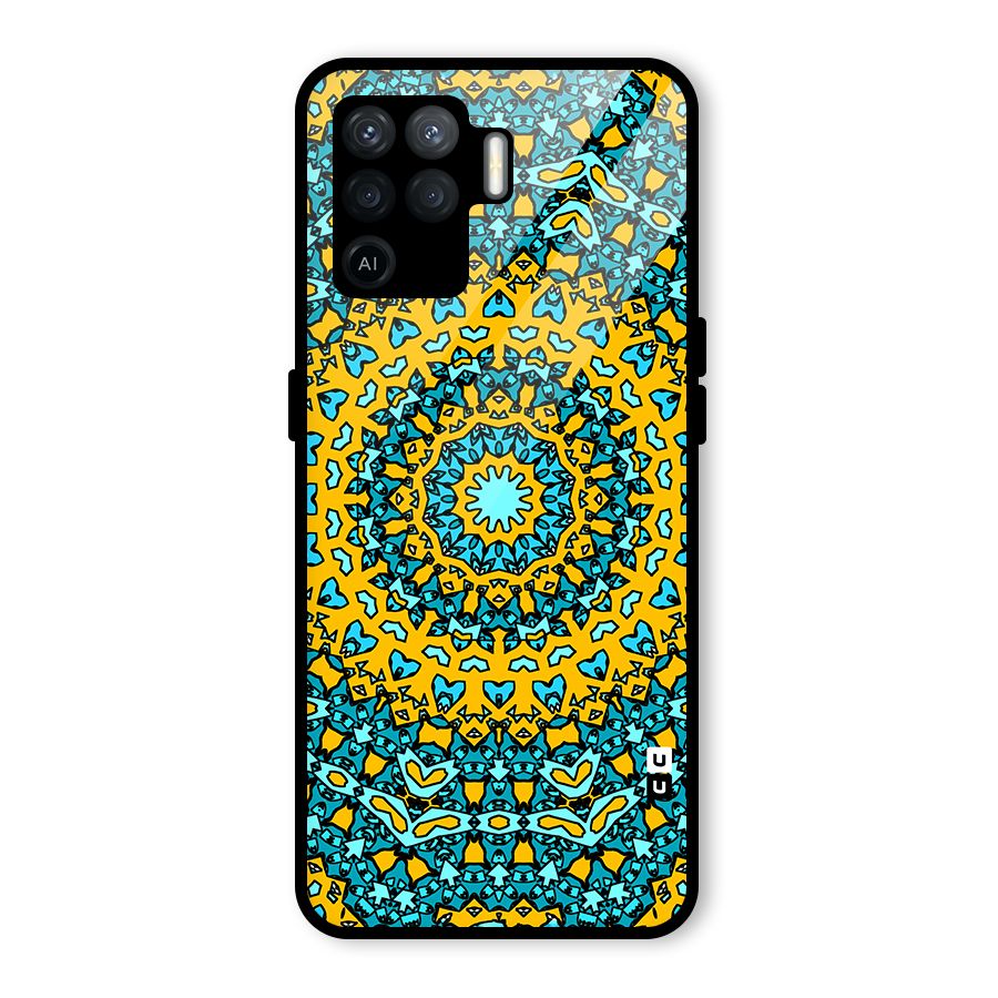 Digital Mandala Art Glass Back Case for Oppo F19 Pro