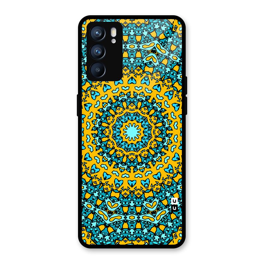 Digital Mandala Art Glass Back Case for Oppo Reno6 5G