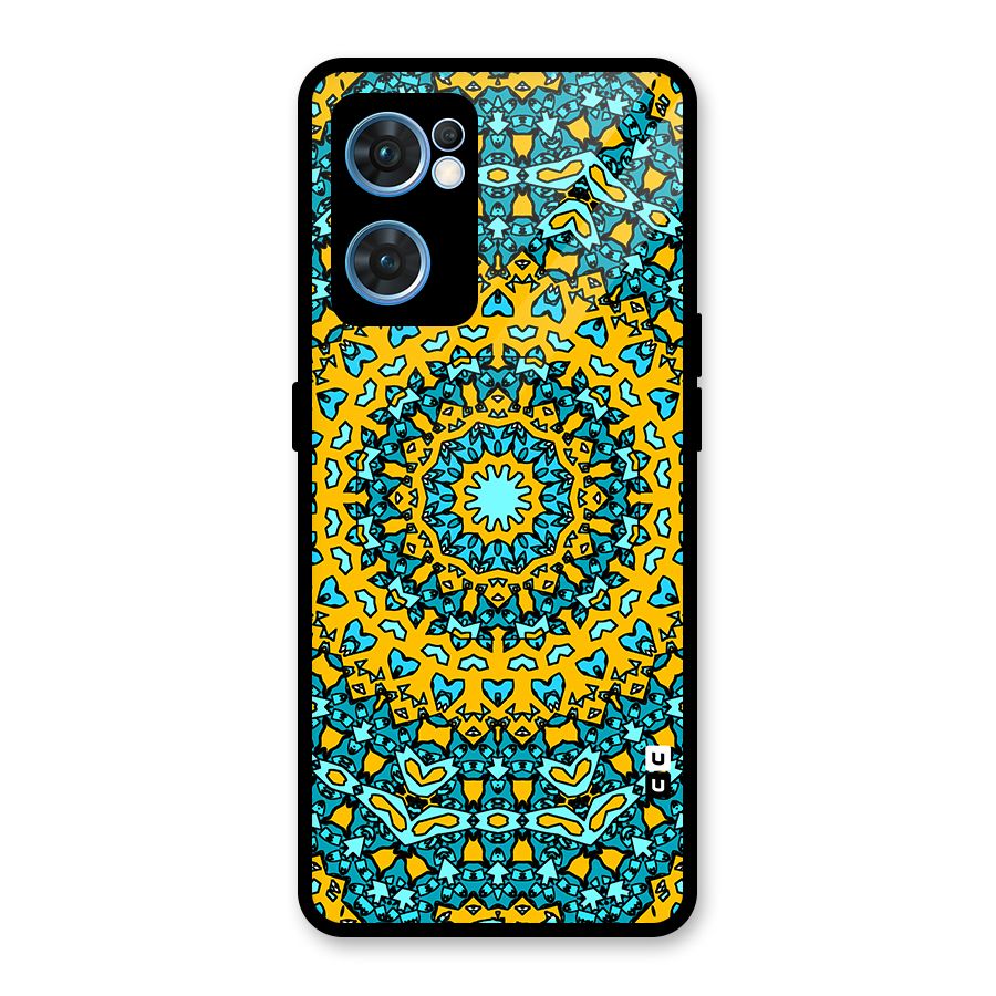 Digital Mandala Art Glass Back Case for Oppo Reno7 5G