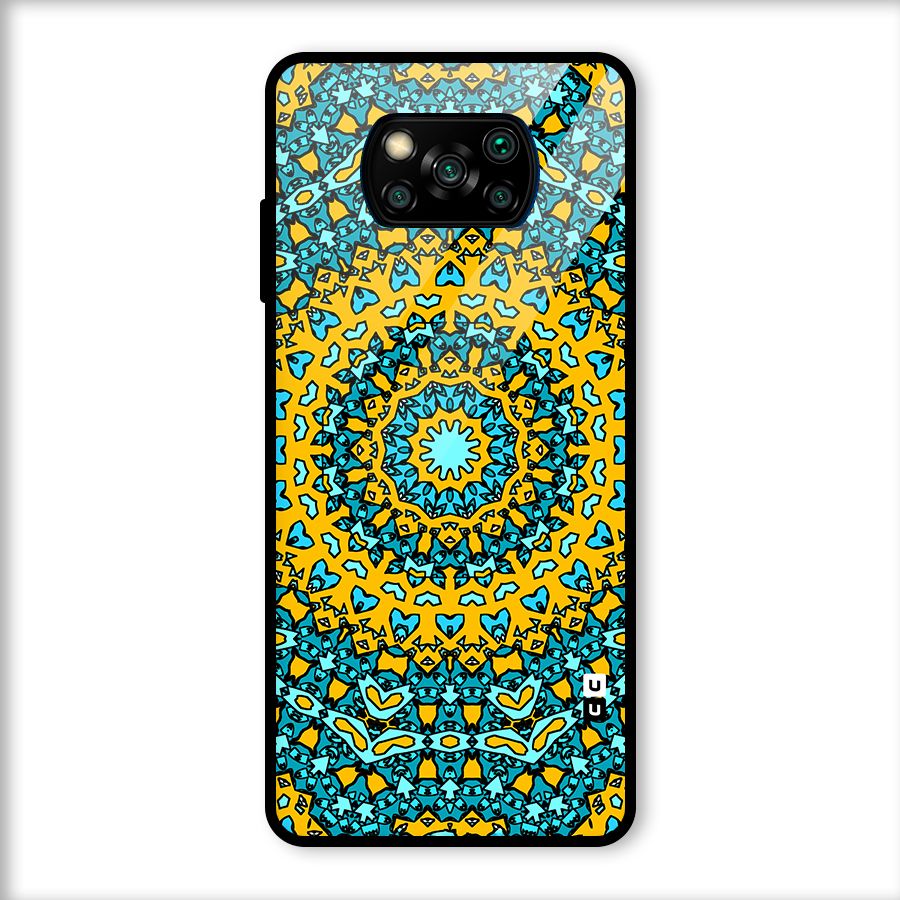 Digital Mandala Art Glass Back Case for Poco X3