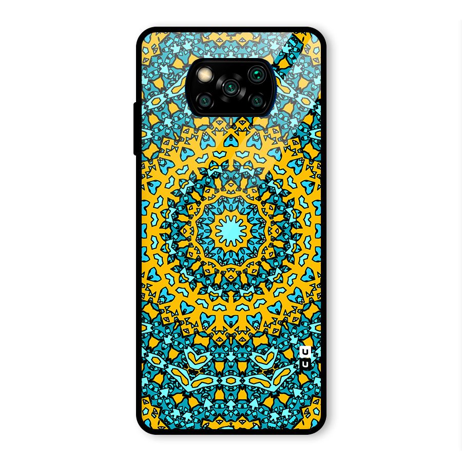 Digital Mandala Art Glass Back Case for Poco X3 Pro